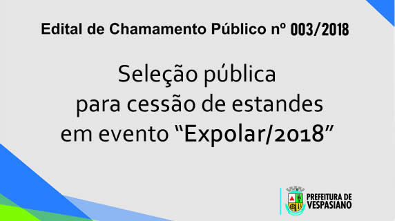 Edital de chamamento público 003/2018