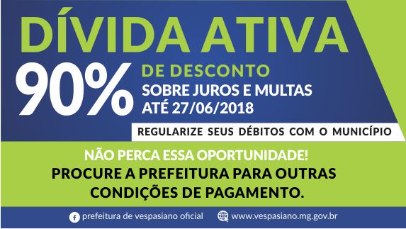 Aproveite para quitar sua Dívida Ativa e ficar legal com o Município