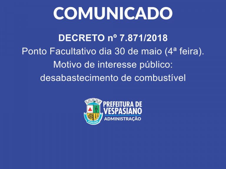 Ponto Facultativo – quarta-feira