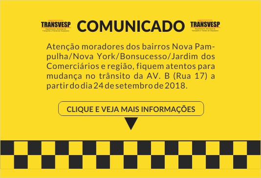 Mudança de trânsito Av. B