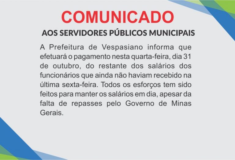 Pagamento dos servidores