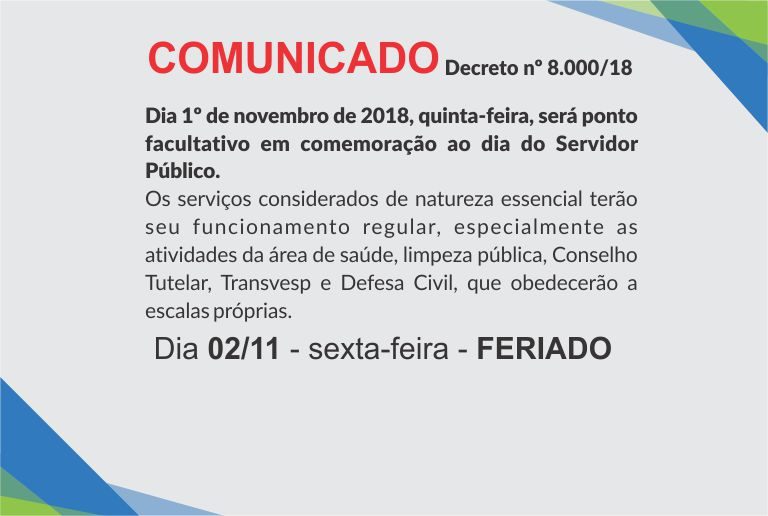 Ponto facultativo e feriado