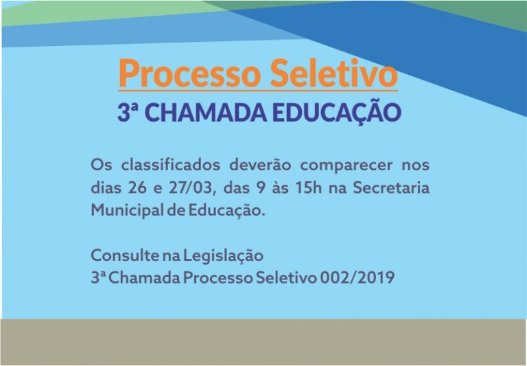 3ª chamada Educação