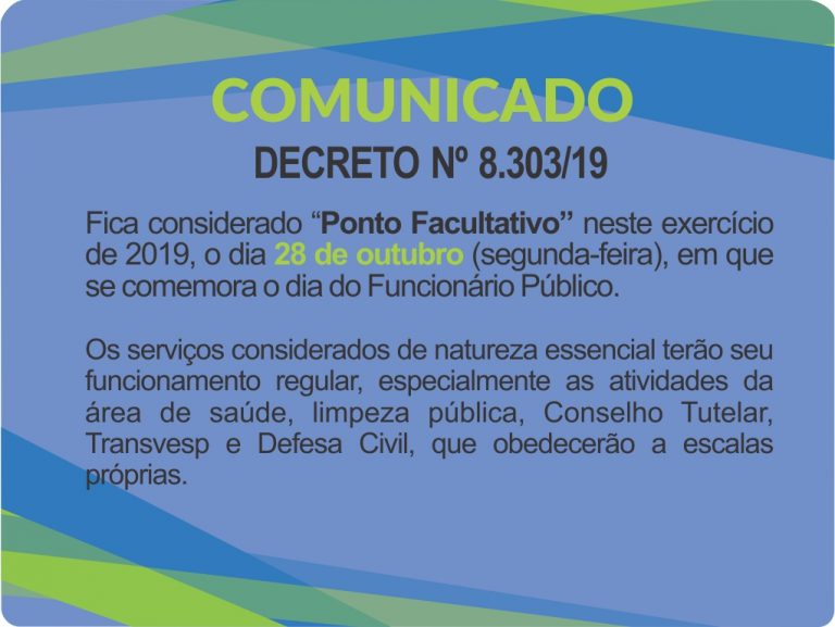 Segunda-feira – Ponto Facultativo