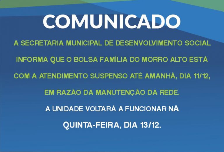 Atenção comunidade do Morro Alto e região