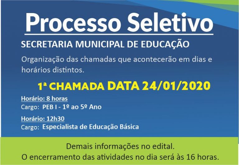 Processo seletivo 005/2019 – 1ª chamada