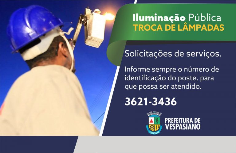 Pedido de troca de lâmpadas