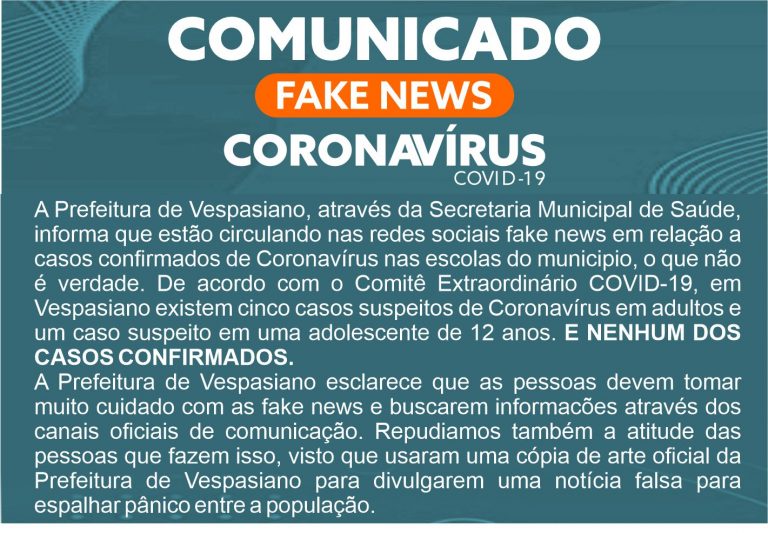 Fiquem alertas aos fake news