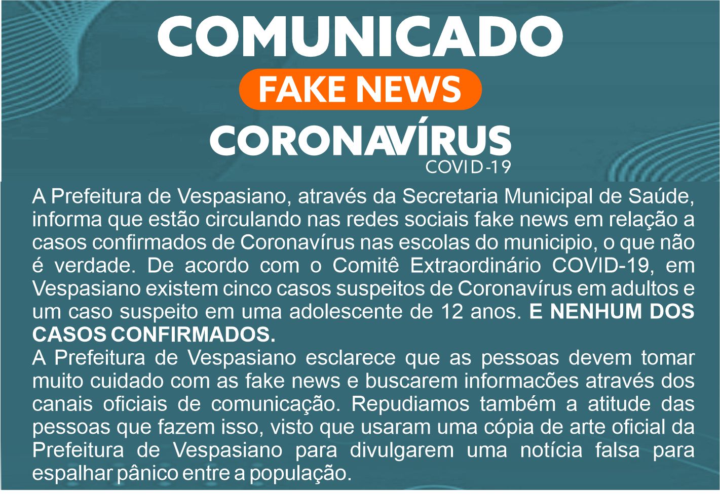 Alerta Fake News  Prefeitura Municipal de Guanhães