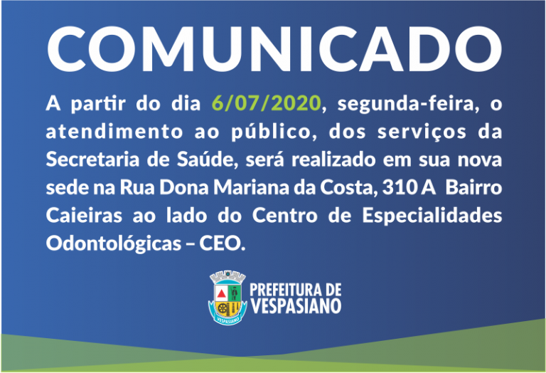 Atendimento da secretaria de saúde