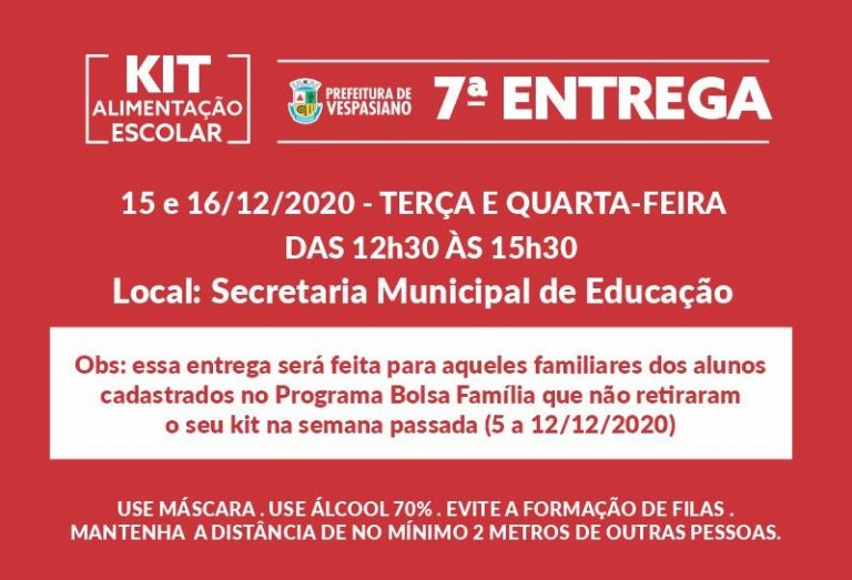Kit alimentação – 7ª entrega