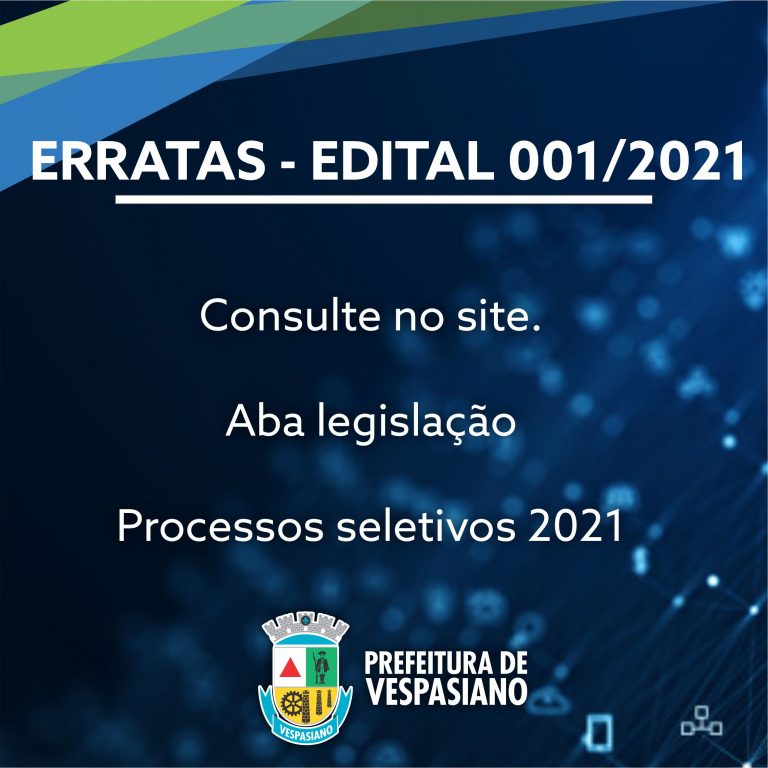 Erratas Edital 001/2021