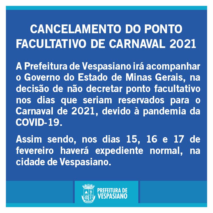 Cancelamento Ponto Facultativo