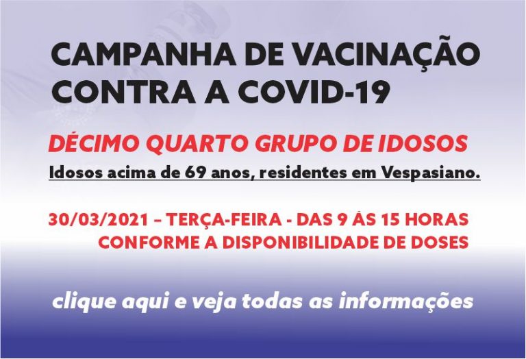 Vacinação idosos acima de 69 anos