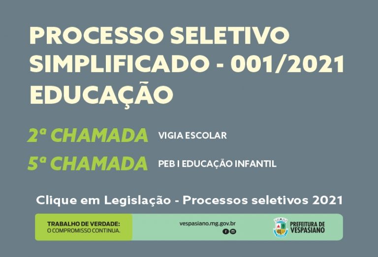 Chamada Edital 001/2021