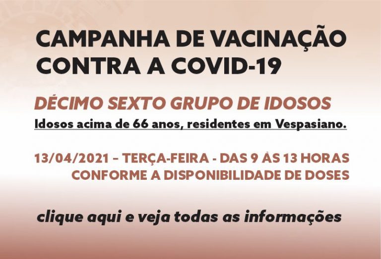 Vacinação idosos a partir de 66 anos