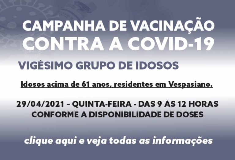 Vacinação idosos acima de 61 anos