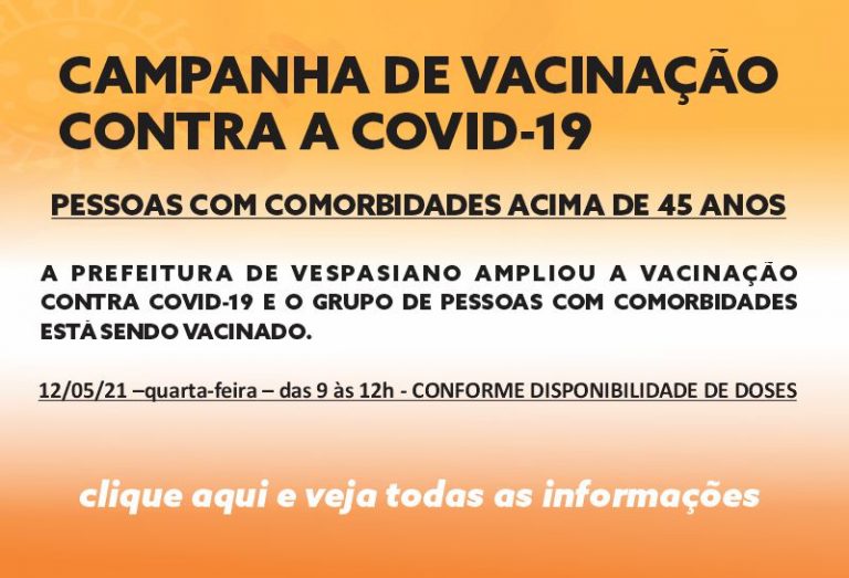 Vacinação comorbidades acima 45 anos