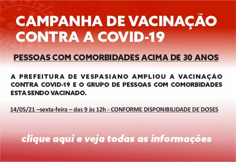 Vacinação comorbidades acima  de 30 anos