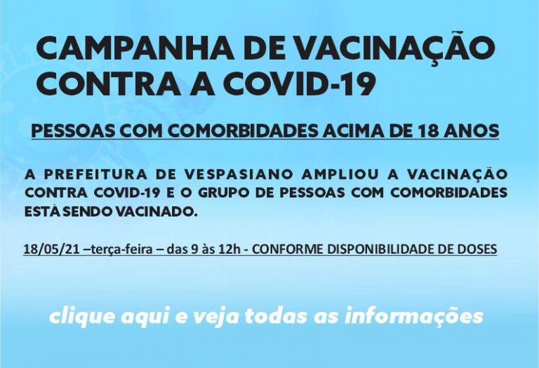 Vacinação comorbidades acima de 18 anos