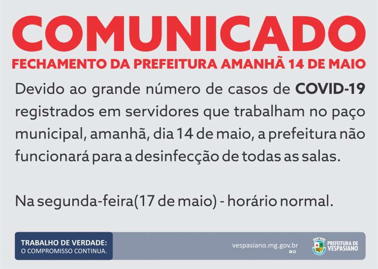 Amanhã dia 14/05