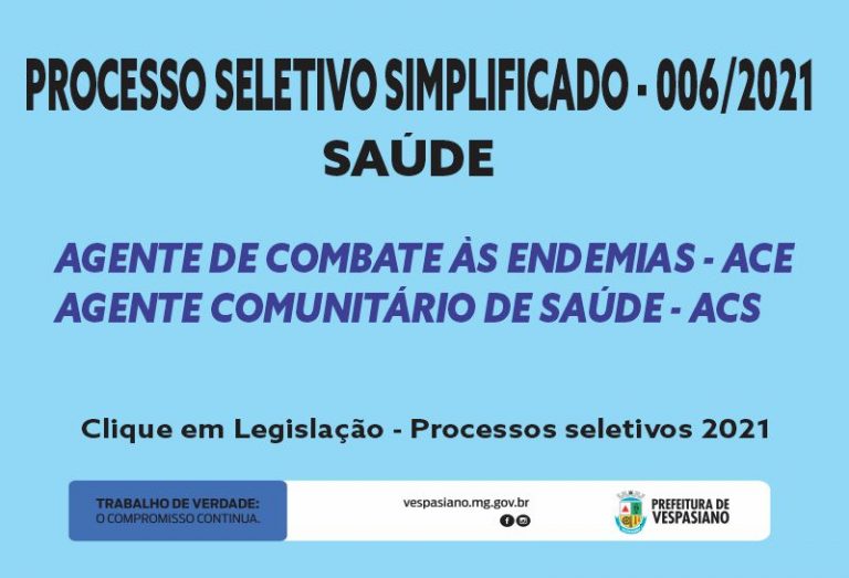 Edital PSS ACE e ACS
