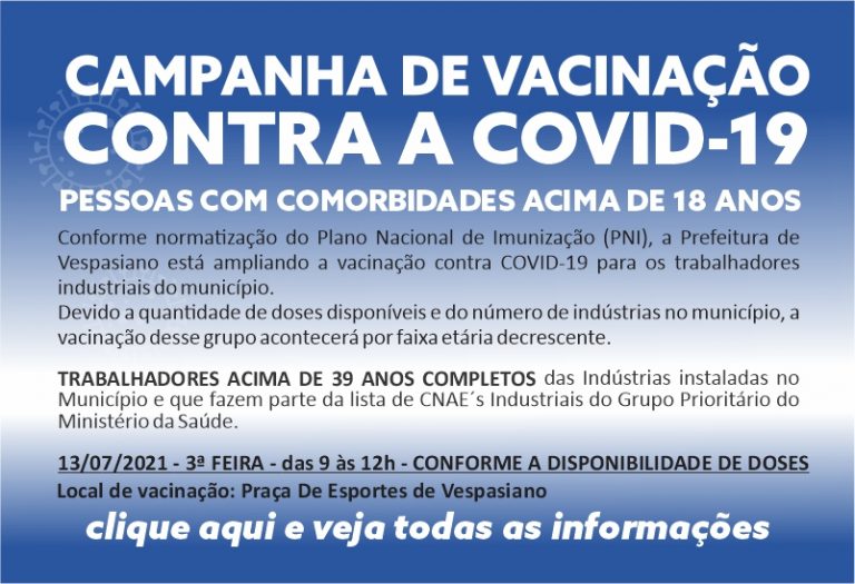 Vacinação contra COVID-19 – Industriários