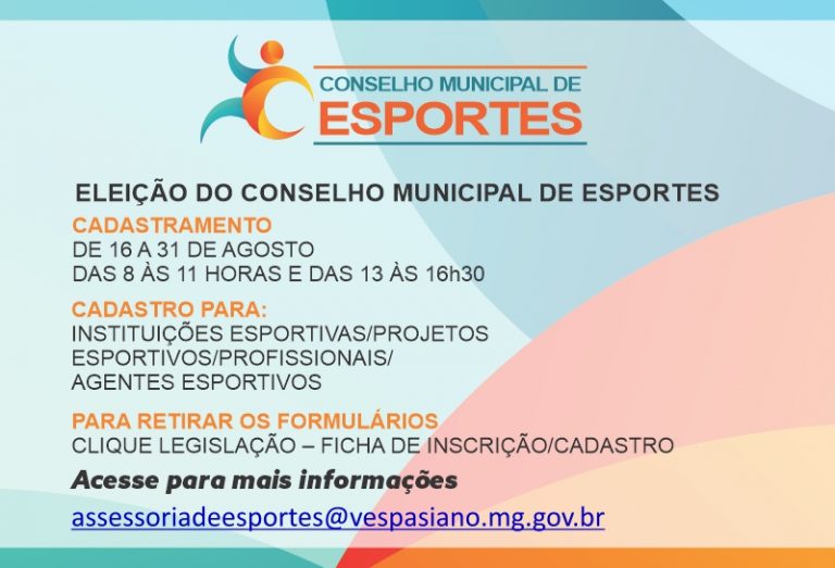 Cadastro eleição Conselho de Esporte