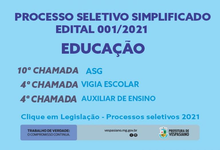 CHAMADAS PPS 001/21