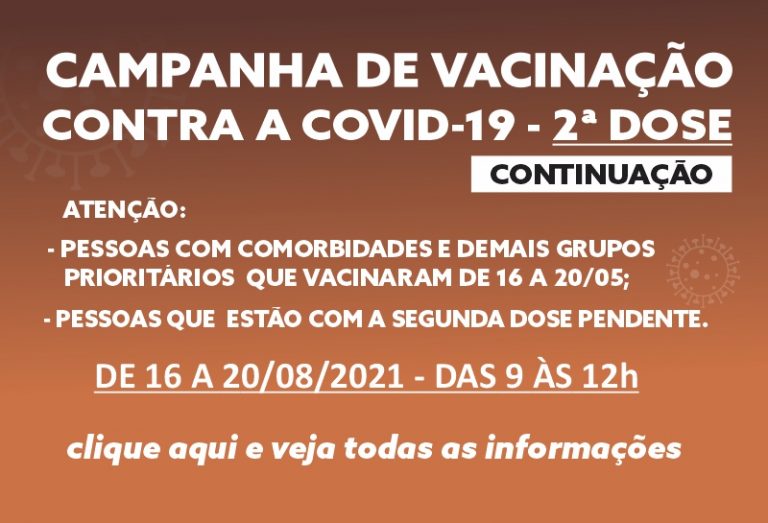 Vacinação contra a COVID-19 – segunda dose