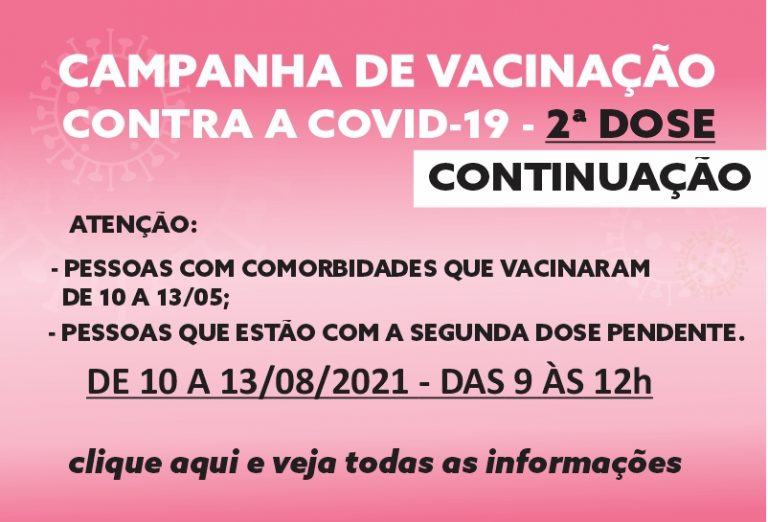 Vacinação contra COVID-19 – segunda dose