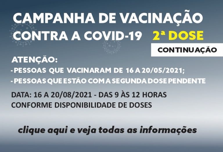 Vacinação contra COVID-19 – segunda dose