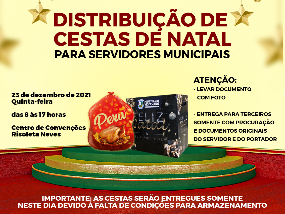 Distribuição de Cestas de Natal | Prefeitura Municipal de Vespasiano Distribuição de Cestas de Natal | Prefeitura Municipal de Vespasiano
