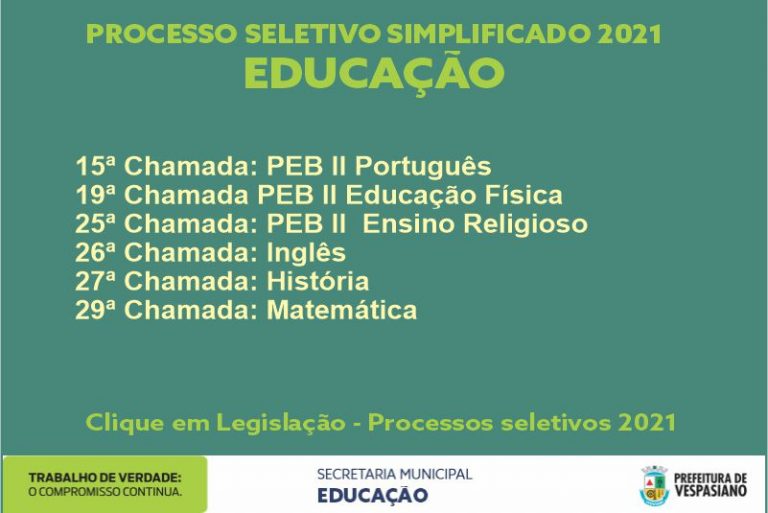 Novas chamadas 11/3