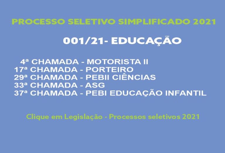 Novas chamadas PPS Educação