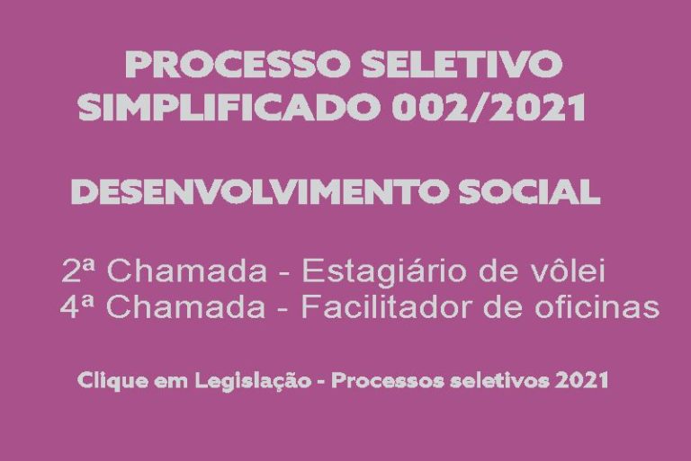 Nova chamada PPS 002/21