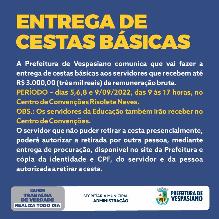 Entrega de cestas básicas