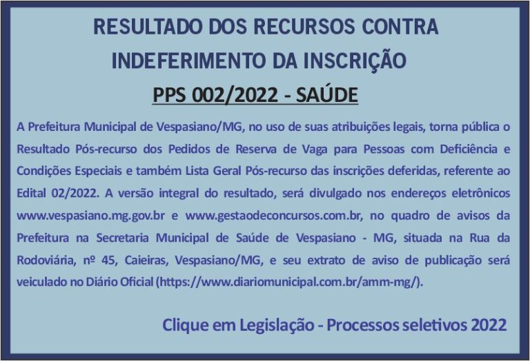 PPS 002/2022 Resultado Recursos