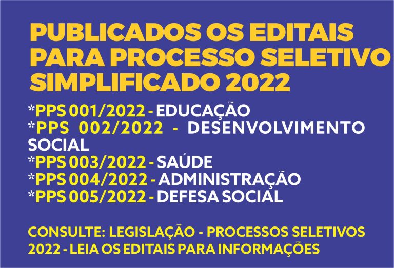 PROCESSOS SELETIVOS 2022