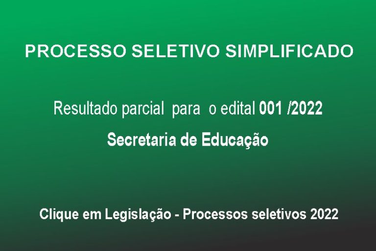 Processos Seletivo 2022