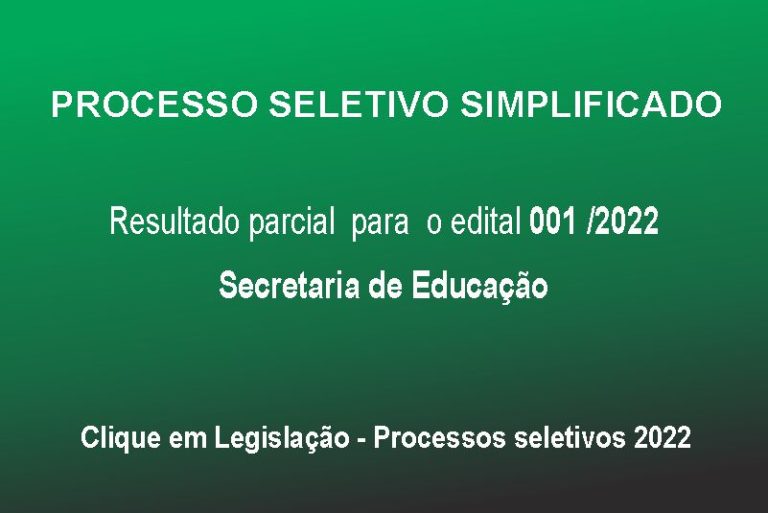 Processos Seletivo 2022