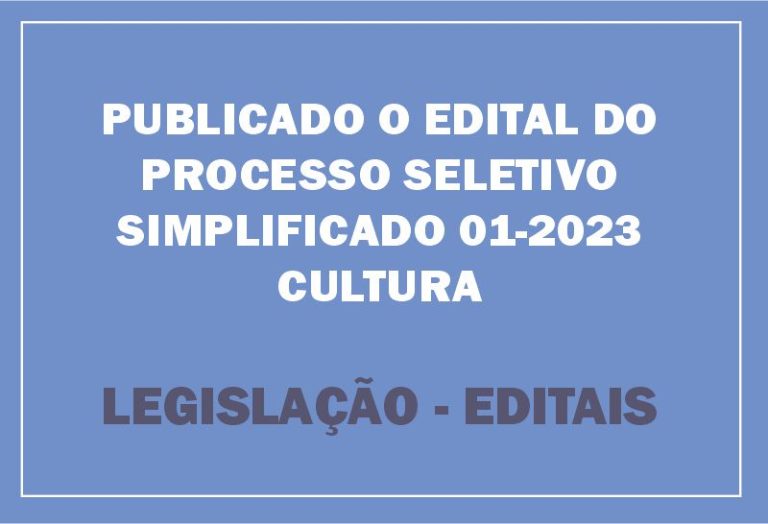 Novo Edital Cultura