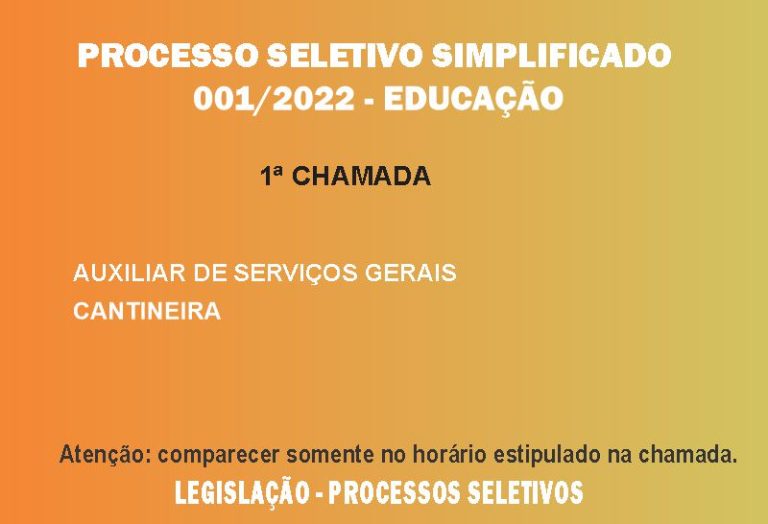 PROCESSO SELETIVO