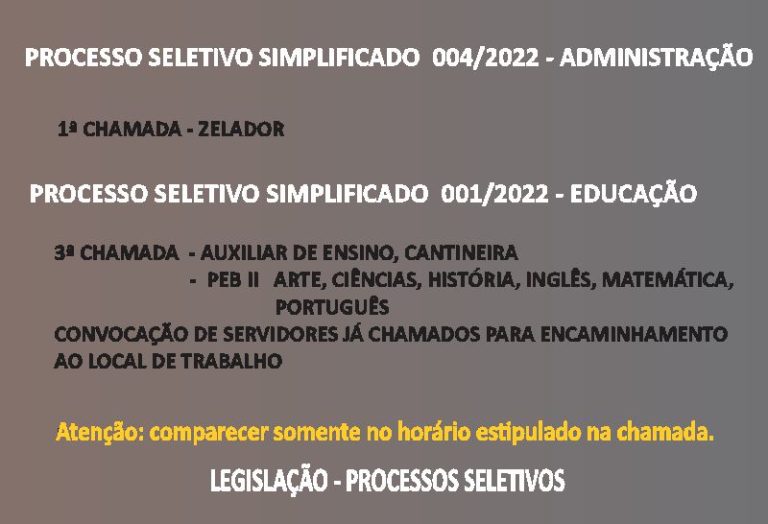 PROCESSO SELETIVO