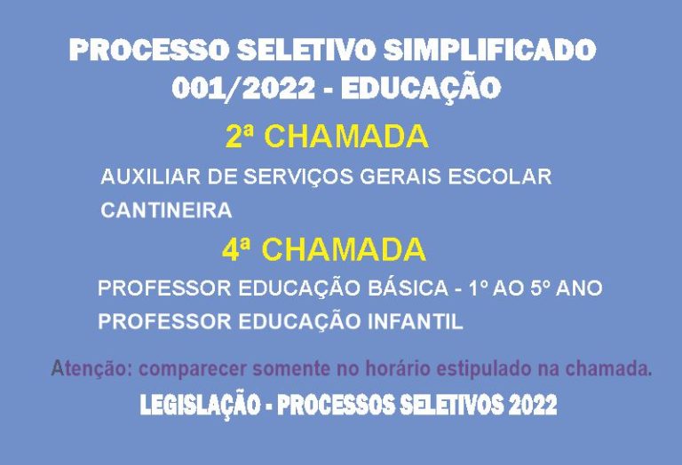 PSS 001/22 Chamadas