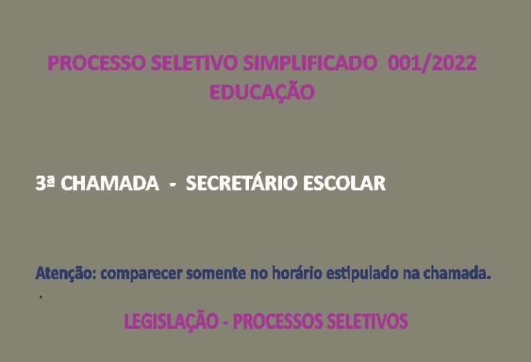 PROCESSO SELETIVO