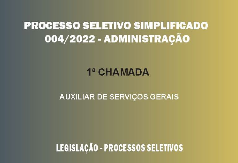 PROCESSO SELETIVO