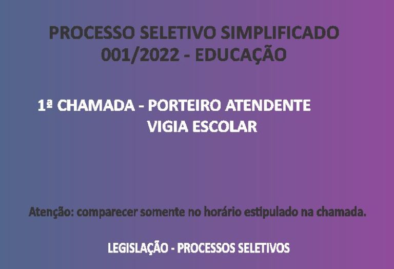 PROCESSO SELETIVO