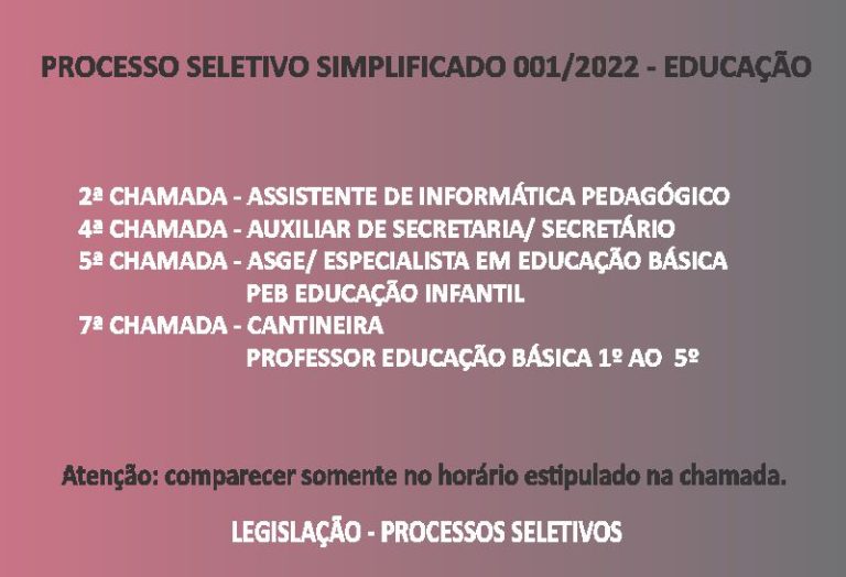 PROCESSO SELETIVO