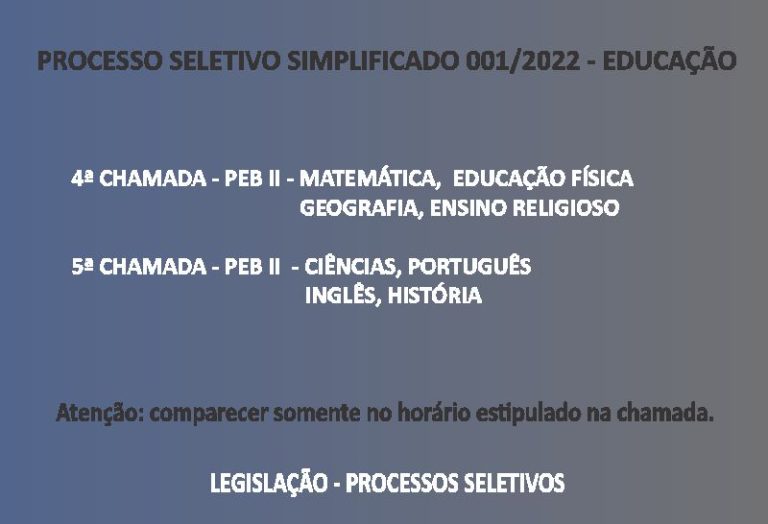 PROCESSO SELETIVO